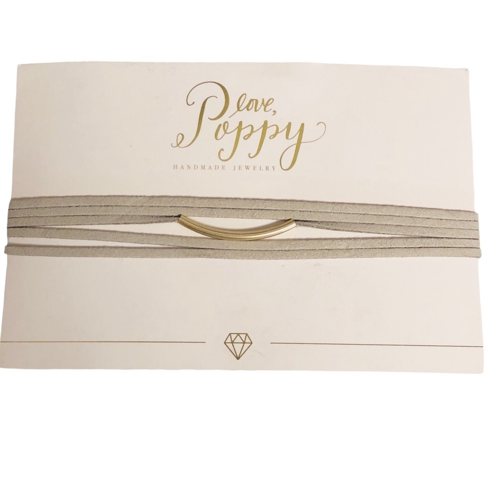 Love Poppy Tan Leather Wrap Choker NWT